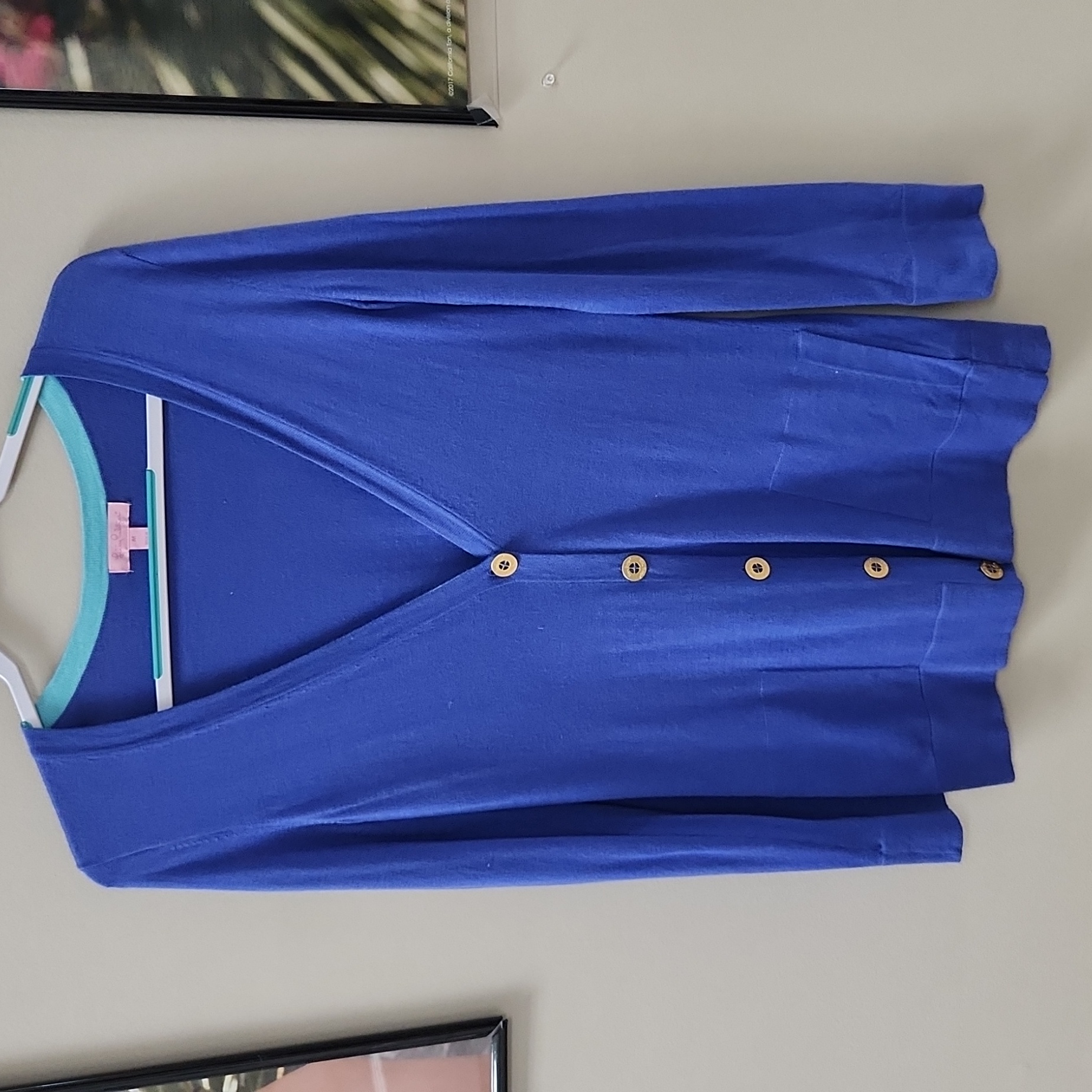 Lilly Pulitzer Women's Light Blue V Neck Cardigan Size Medium